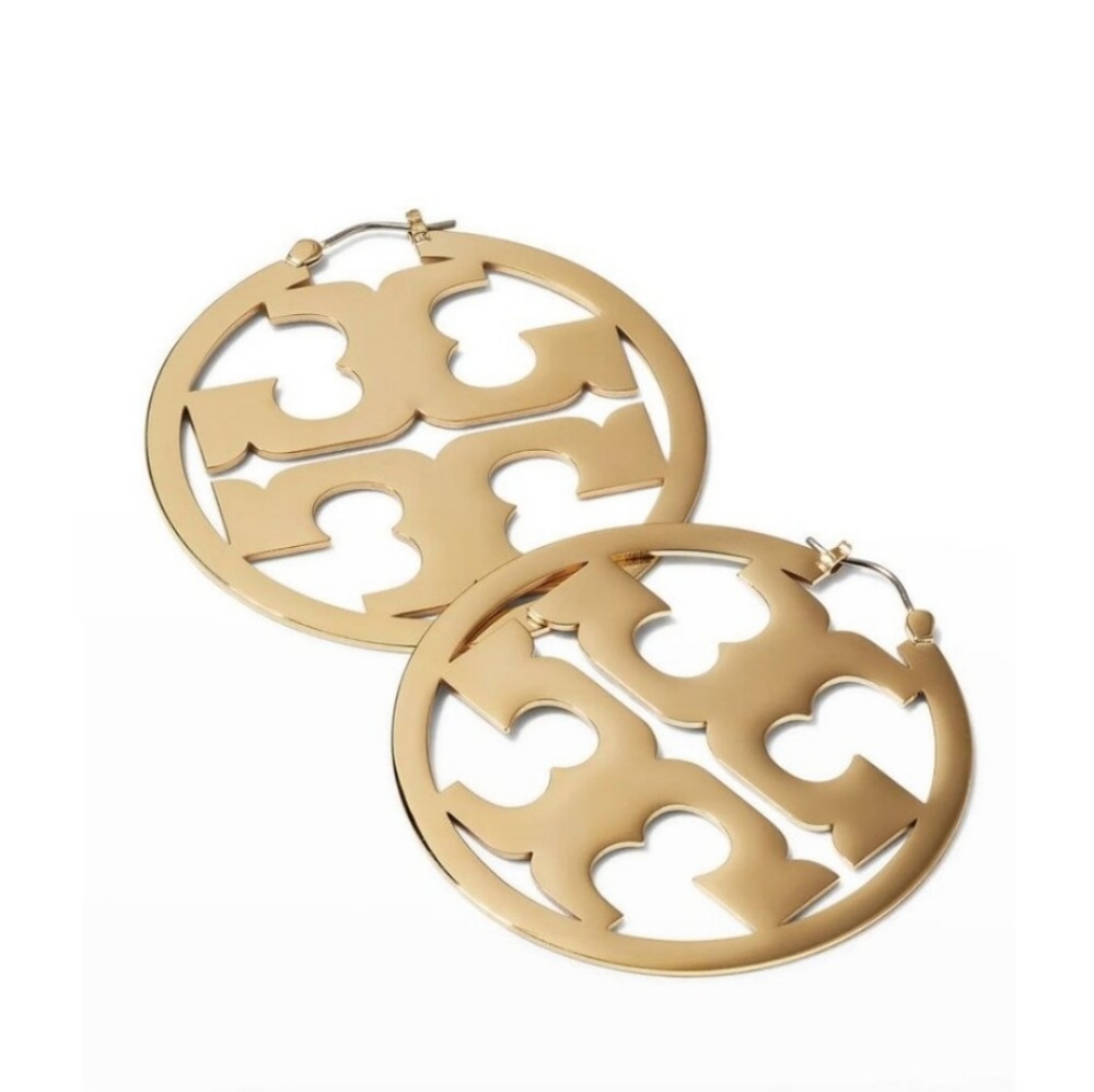 Tory Burch Miller Gold Logo Cutout Earrings